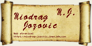 Miodrag Jozović vizit kartica